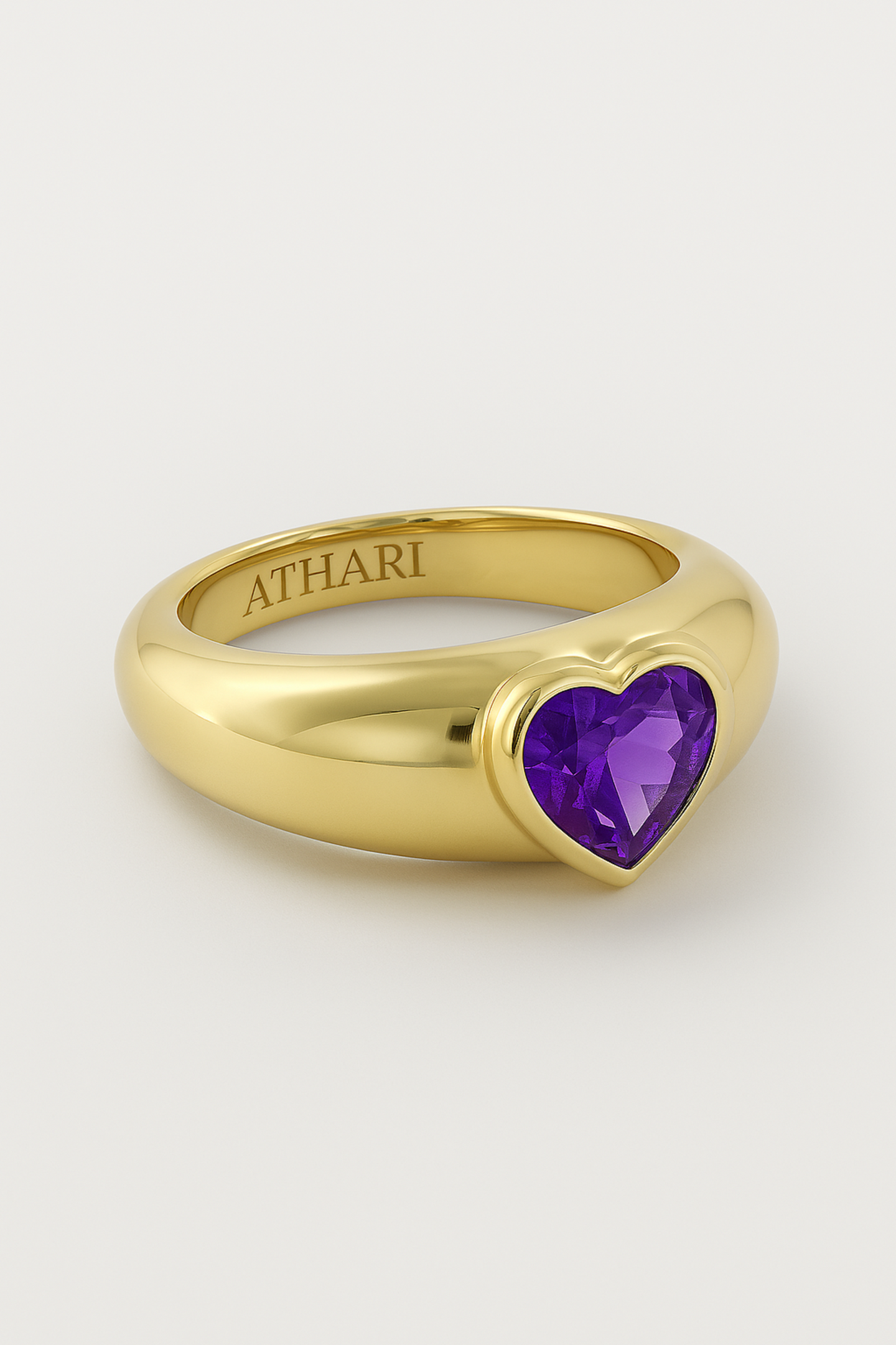 BIRTHSTONE HEART RING